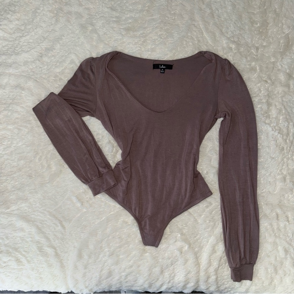 Lulu's mauve Long Sleeve Bodysuit